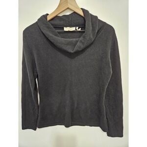 Mainbocher Pure Cashmere Cowl Neck Sweater Black Long Sleeve Style 2630  L